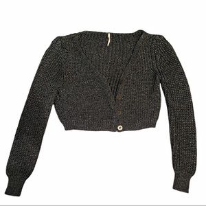 {FP} Metallic Cropped Cardigan
